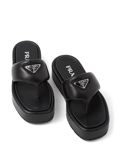 Prada soft padded leather sandals